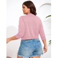 thumbnail image 3 of Yesfashion Women's Plus Size Short Sleeve Knit Cardigan Lightweight Lace-Up Front Open Sweater Cardigans, 3 of 7