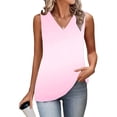 thumbnail image 6 of Ombre Tank Tops for Women Loose Fit Sleeveless Shirts V Neck Summer Clothes Ruched Women's Tees Tanks Straight Hem, 6 of 6
