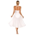 thumbnail image 4 of Zaldita Women Contemporary Lyrical Dance Dress Halter Neck Leotard Tulle Maxi Overlay Dress White XL, 4 of 7