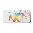 thumbnail image 1 of Modern Computer Mouse Pad, Jumping People Butterfly Flowers Summer Flair Happiness on Plain Backdrop, Rectangle Non-Slip Rubber Mousepad X-Large, 35" x 15", White and Multicolor, by Ambesonne, 1 of 2
