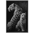 thumbnail image 6 of Framed Canvas Print Black and White Leopard Wall Art Dramatic Wildlife Animal Decorative for Living Room Bedroom - 24"x36" BLACK, 6 of 8