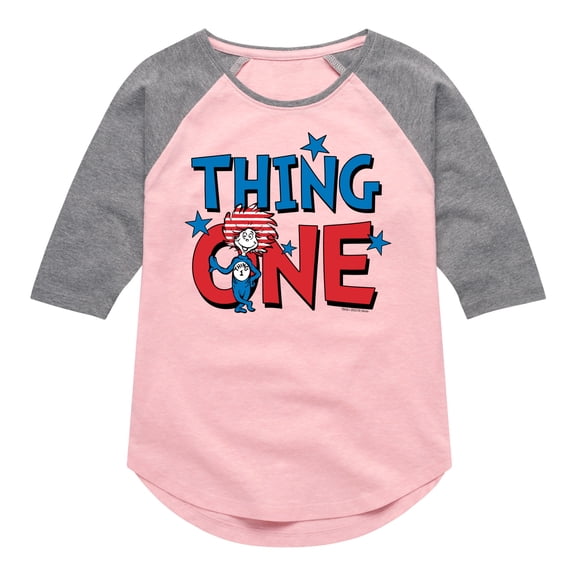 Dr. Seuss - American Thing One - Toddler And Youth Girls Raglan Graphic T-Shirt