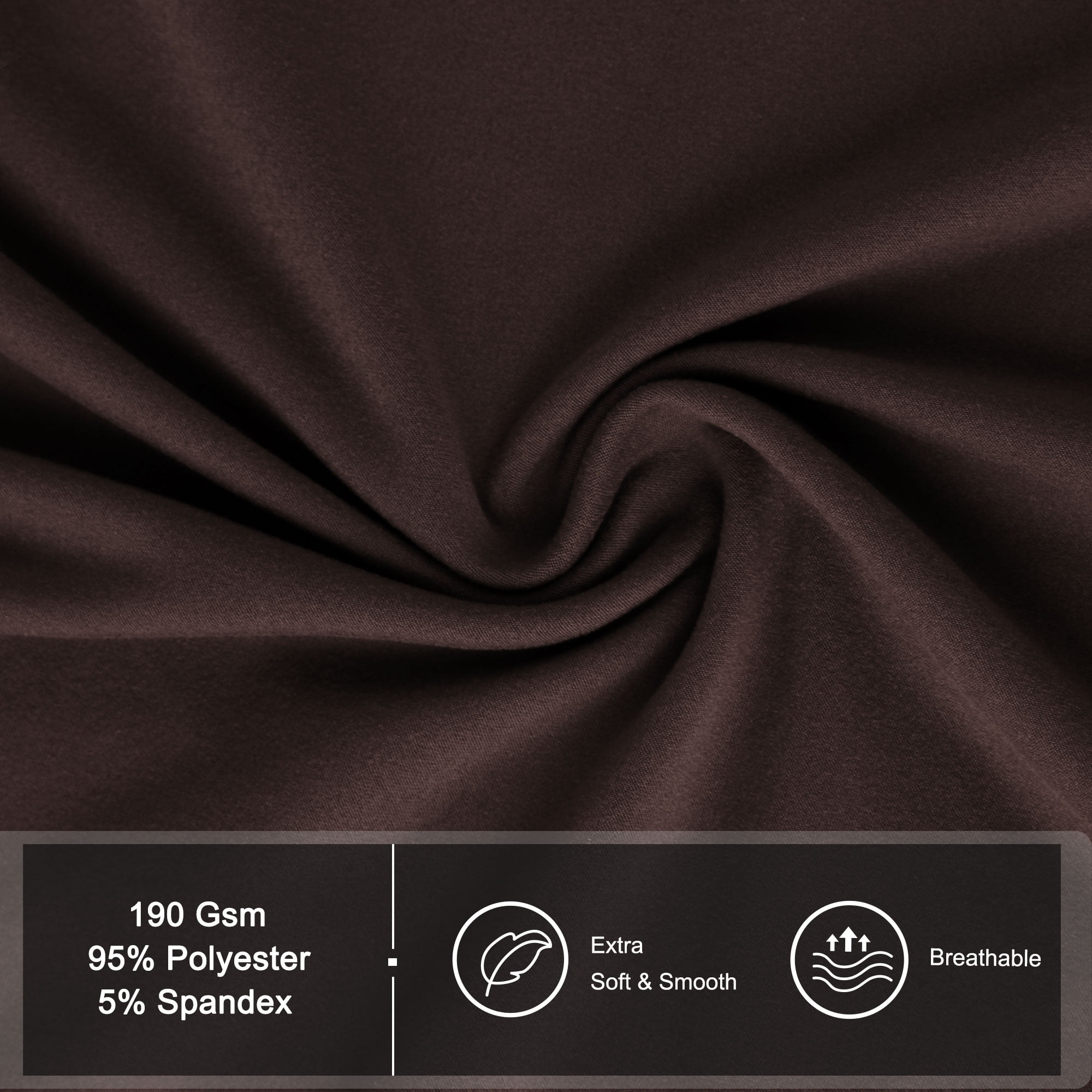 Unique Bargains Solid 1/2/3 Seater Sofa Cover Stretch Couch Slipcover Chocolate Sofa