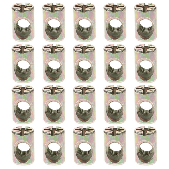 20pcs Nut M6x15mm Cross Dowel Slotted Nut Crib Replacement Hardware Kit