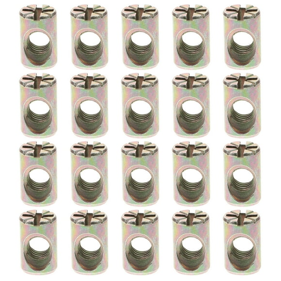 SHISUYAN 20pcs Barrel Nut M6x15mm Cross Dowel Slotted Nut Hardware Kit for Crib Replacement