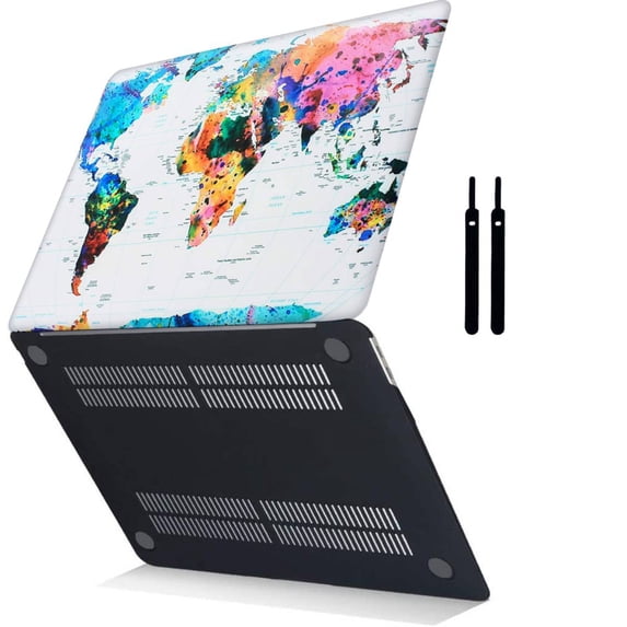 Plastic Hard Shell Case Compatible 2023 2022 2021 Release MacBook Pro 16 inchs Touch ID Cable Tie Model: A2485 & A2780 World Map 3