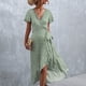 thumbnail image 1 of Vestido cruzado de verano con escote en V, vestido cruzado floral para mujer, vestido largo floral para mujer, vestido floral con escote en V, durabilidad probada en el tiempo, 1 of 6