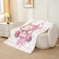 thumbnail image 2 of Cute Axotol Plush Throw Blanket,Girly Pink Bow Roses Flannel Fleece Blanket for Women Teens All Season,Cartoon Wildlife Floral Bed Blanket Room Decor 50x60, 2 of 6