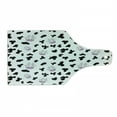 thumbnail image 1 of Cow Print Cutting Board, Animal Cow Hide Pattern Doodle Cartoon Drawing Farming Husbandry, Decorative Tempered Glass Cutting and Serving Board, Wine Bottle Shape, Black White Lilac, by Ambesonne, 1 of 1