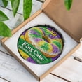 thumbnail image 5 of King Cake Mardi Gras Suncatcher Stained Glass Style UV Printed Glass Funny Carnival Gift Round, 5 of 8