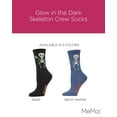 thumbnail image 2 of MeMoi Glow in the Dark Skeleton Crew Socks - Womens - Female, 9-11, Denim Heather, 2 of 7
