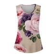 thumbnail image 2 of Charmgo Débardeurs pour Femmes Tendance 2025 Chic Col Rond Manches Courtes Chemises Imprimé 2D Décontracté Ample Tunique Sans Manches Hauts d'Été pour Femmes Rose TG, 2 of 7