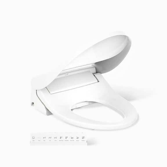 KOHLER PureWash E875 Elongated Smart Bidet Toilet Seat with Remote, Heated Seat, Warm Water, Dryer, Nightlight, Motion Lid, Deodorizer, White
