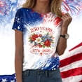 thumbnail image 2 of idosla USA Flag Tee Shirt for Women 4th of July Memorial Day Gift T Shirt Casual Short Sleeve American Proud T-Shirt Tops (Wine, XL), 2 of 7