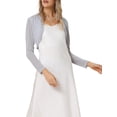 thumbnail image 4 of INSPIRE CHIC Women's Elegant Long Sleeve Glitter Crop Ruffle Bolero Shrug, 4 of 5