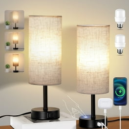 IMAGE USB Table Lamp,Bedside Desk Lamps with USB Charging Ports