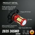 thumbnail image 2 of Alla Lighting 2504 PSX24W LED Fog Lights Bulbs 2835 36-SMD 3000lm Extreme Super Bright 12276, 3000K Amber Yellow, 2 of 6
