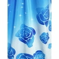 thumbnail image 4 of Rosegal Women Casual Plus Size & Curve Lace Up Rose Print Ombre Color Tank Top Blue L, 4 of 5