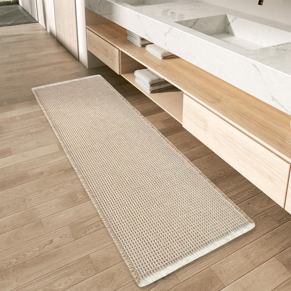 Alfombra de baño AMOAMI Waffle Runner superabsorbente y antideslizante