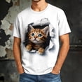 thumbnail image 3 of Cute 3d Kitten Graphic Tees for Men Women 2026 Summer Casual Short Sleeve Crewneck Cat Lovers T Shirts, 3 of 6