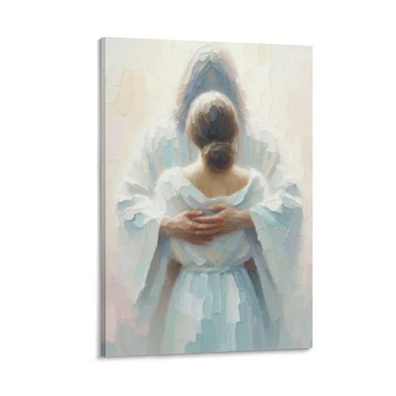 Jesus And Woman Wall Art Decor Savior Jesus Embracing Woman Bible Abstract Canvas Painting Print Photo Art Painting Canvas Poster Home Decorative Bedroom Modern Decor Posters Gifts 16x24inch(40x60cm)