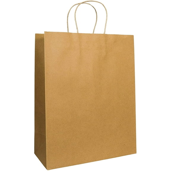 Shopper Grocery Bag 60 lb Kraft Bag, 10 x 5 x 13 | 250 per Case