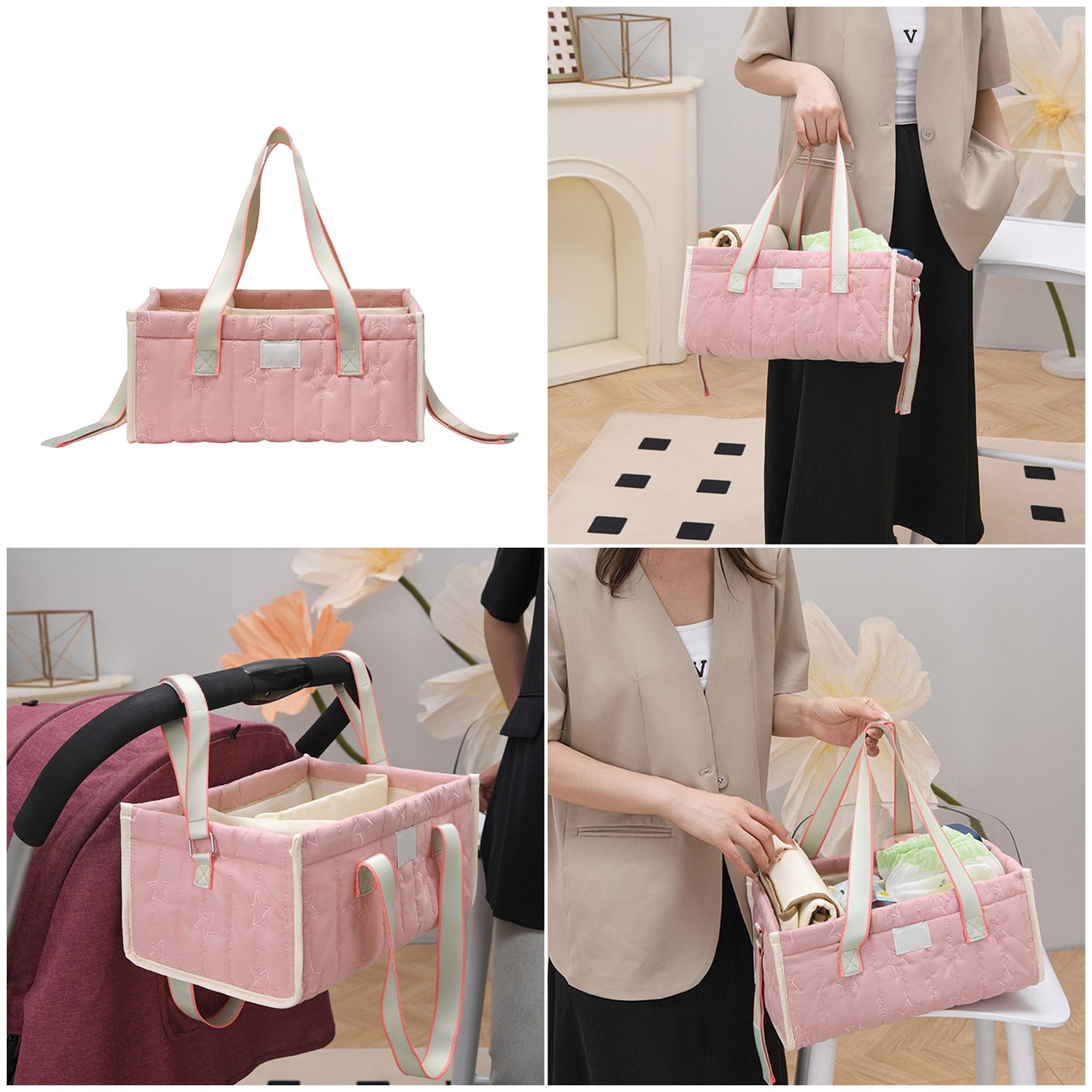 Multi Compartment Diaper Organiser Bag for Baby Essential Feature Foldable Design and Oxford Fabric