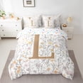 thumbnail image 2 of Homewish Monogrammed L Theme 7pcs Bedding Comforter Set,Rustic Flower Floral Queen Bedding Sets,Cartoon Daisy Queen Sheet Sets For Girl Teens,Ultra Soft Bedroom Decor Reversible, 2 of 8