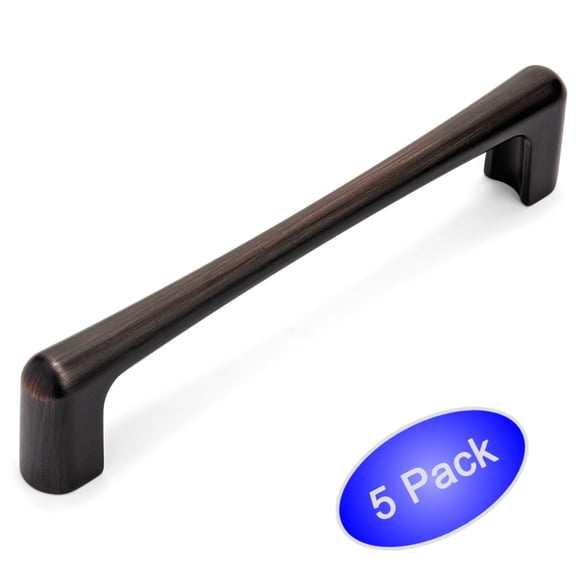 5 Pack - Cosmas 3304-160ORB Oil Rubbed Bronze Contemporary Cabinet Hardware Handle Pull - 6-5/16" Inch (160mm) Hole Centers