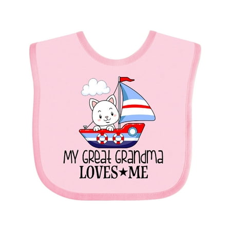 

Inktastic My Great Grandma Loves Me Grandson Boys Baby Bib