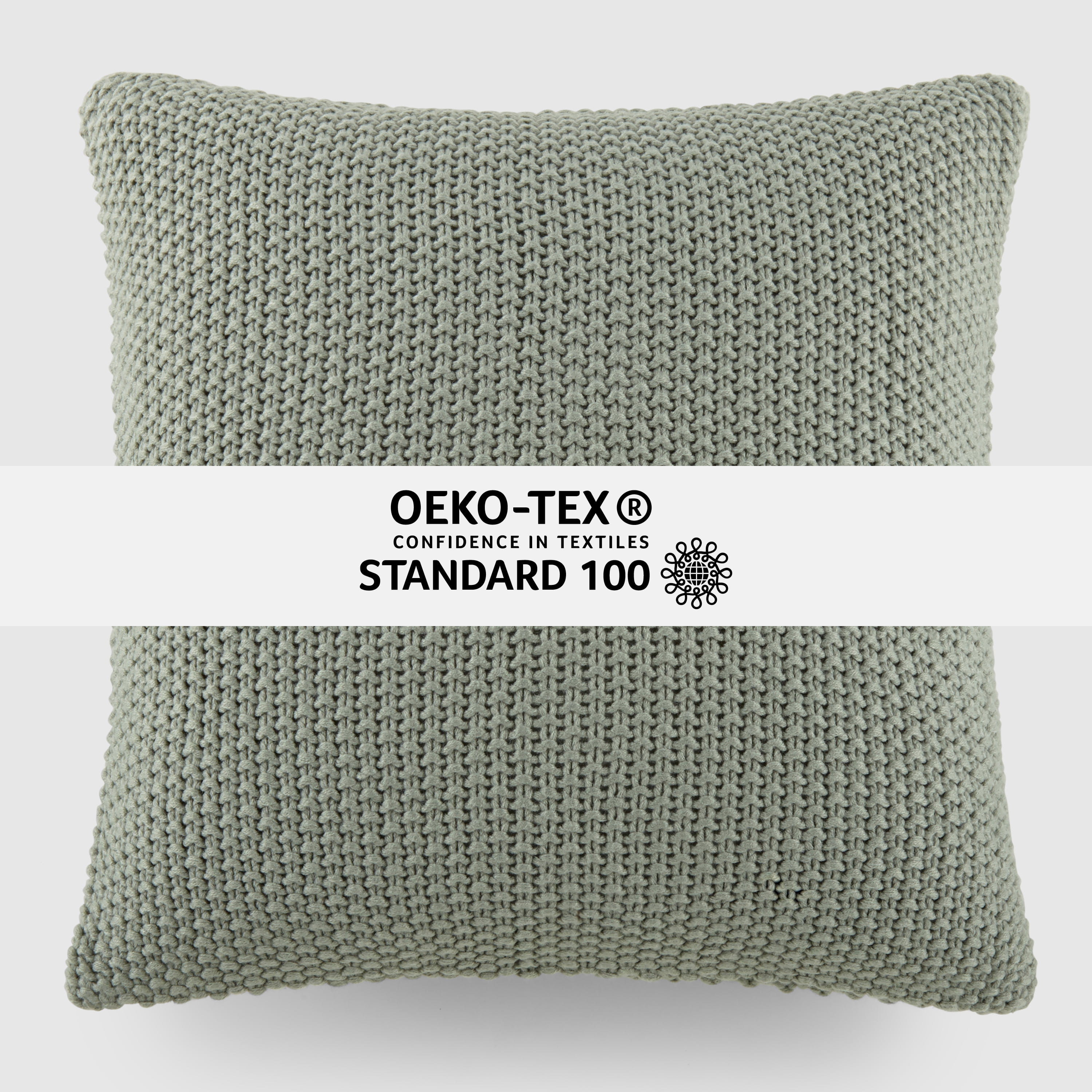 Noble Linens Decor Throw Pillow in Seed Stitch Knit Fabric