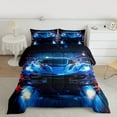 thumbnail image 2 of Manfei Cool Racing Car Bedding Comforter Set for Teens Boys, Blue Sports Car Twin Comforter Sets, Speed Extreme Sport Game Bedding Set, Super Cozy Room Decor Reversible 2-Piece, 2 of 8