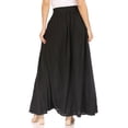 thumbnail image 2 of Sakkas Noemi Women's Long Maxi Summer Casual Boho Skirt Elastic Waist & Pockets - Black - One Size, 2 of 5