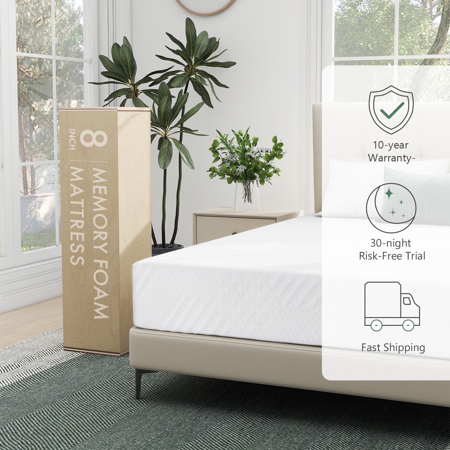 King Mattress in a Box, Beddle 12" GEL Memory Foam Mattress, Bed in a Box