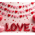 thumbnail image 4 of Love Heart Backdrop Banner Valentine's Background Romantic Party Wedding Photography Props Decorations Special Event Photo Booth Display, 4 of 4