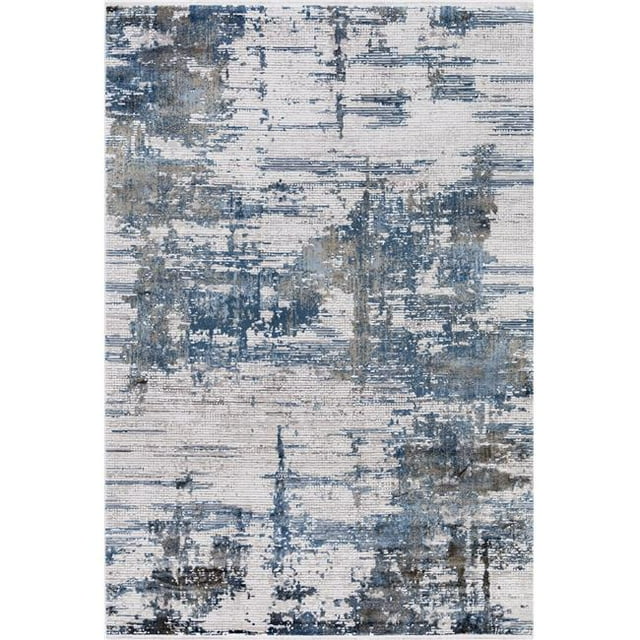 Amer Rug VEN341176 4 ft. 11 in. x 7 ft. 6 in. Venice Modern Power-Loomed Rug, Blue & Bronze