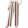 thumbnail image 2 of Odeerbi 4-14 Años Niños Niñas Navidad Striped Pijama Pantalones Straight Leg Sleepwear Bottoms Deportes Linterna Pantalones, 2 of 3