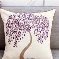 thumbnail image 4 of Funda de Almohada Cuadrada Decorativa KAIYANG de Lino y Algodón Bordada 18 Pulgadas Color Morado A, 4 of 5