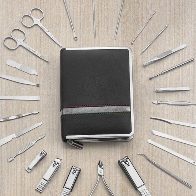 Kit de pedicura para cortaúñas, juego de manicura 26 en 1, kit de uñas profesional para pedicura y manicura
