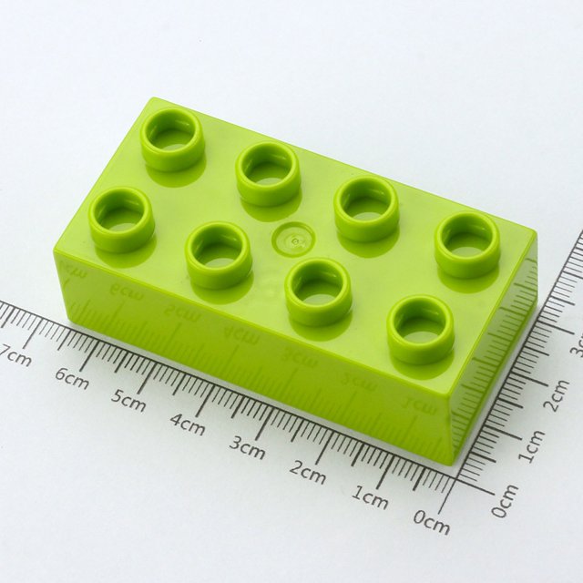 Bloques de construcción de partículas grandes de plástico para jardín de infantes de 2 x 4 de espesor y 8 agujeros, accesorios a granel, piezas de juguete