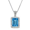 thumbnail image 3 of Vir Jewels 7 CTTW Sterling Silver Blue Topaz Pendant with 18 Inch Chain Female Adult, 3 of 9