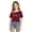 Wine, variant on Little Girls Short Sleeve T-Shirts Crewneck Tops City Alphabet Print Asymmetric Shoulder Top Casual Tees Size 8-9T , White