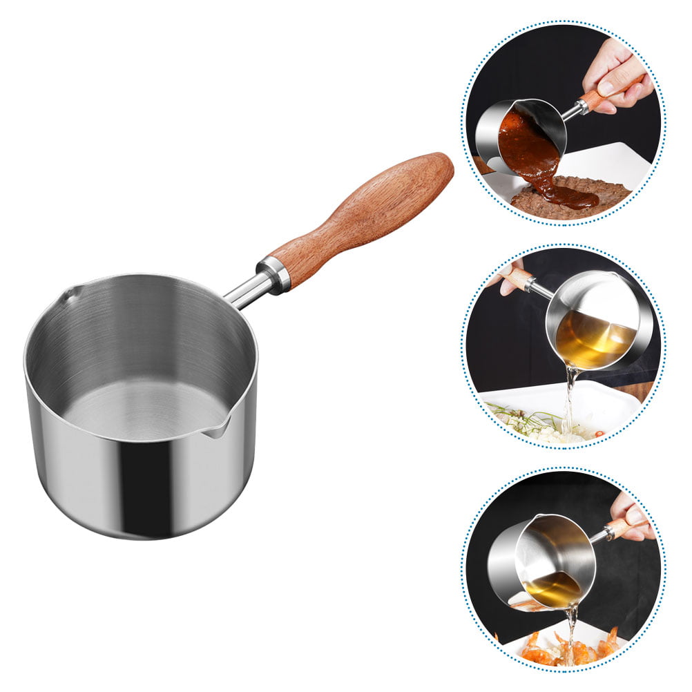 Stainless Steel Small Milk Pot Steamer Sauce Pans Stove Top Oil