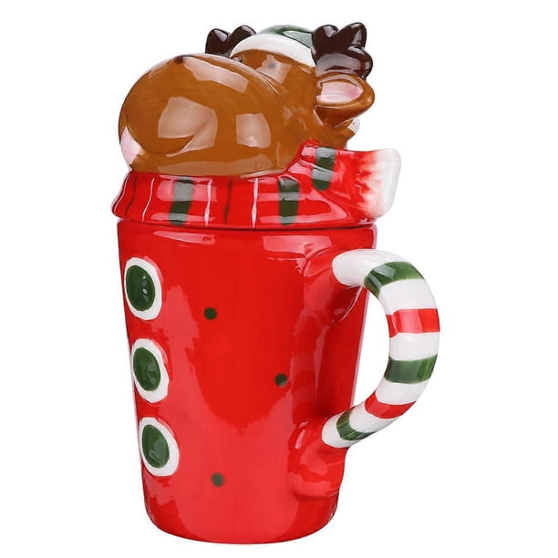 Ceramic Water Cup 1Set Assorted Color Elk Shaped Drink Container 18X9X6.5Cm