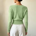 thumbnail image 7 of WRFWUL Womens Wrap V Neck Top Long Sleeve Ribbed Knit Surplice Pullover Tops Elegant Slim Fit Casual Cropped Sweater, 7 of 7