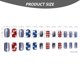 thumbnail image 2 of Independence Day Press on Nails Short Square, 24 piezas de uñas postizas con forma de ataúd de cobertura completa, uñas postizas acrílicas para mujer para el 4 de julio, uñas artificiales, 2 of 5