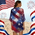 thumbnail image 6 of JULMCOMO 4th of July Lightweight Cardigans for Women Red White Blue Half Sleeve Patriotic Kimono Cover Ups Summer Tops Blue M, 6 of 6