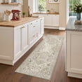 thumbnail image 3 of Roxstand 2'x6' Washable Runner Rug for Hallway Entrance Bedroom Entryway, Vintage Non Slip Stain Resistant Kitchen Rugs, Ivory, 3 of 10