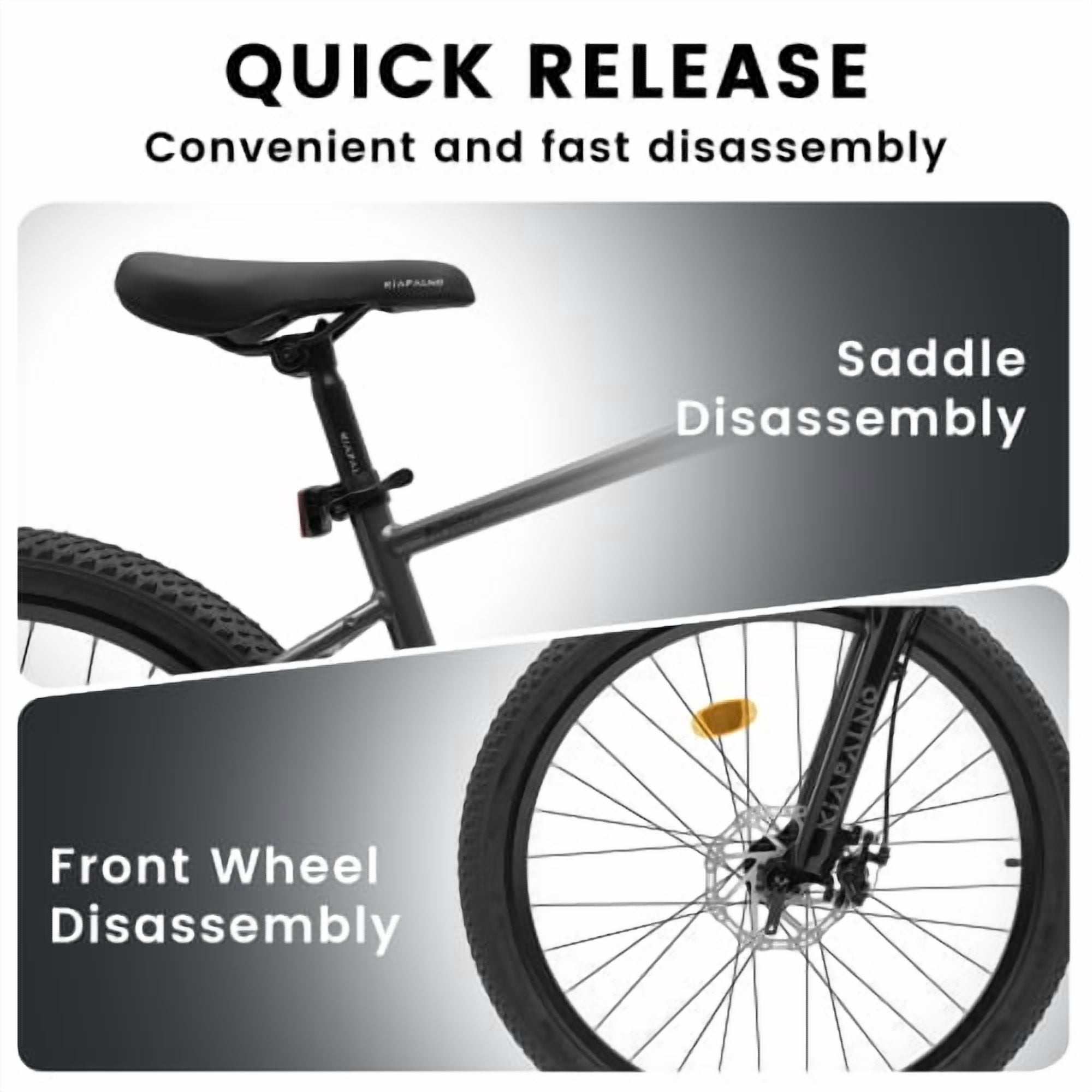 RAISTYW 24 inch Wheels Mountain Bike for Adult and Women, 21-Speed Steel Frame Bicycles with Shock Fork, Plus Shock Absorber, Black and Blue
