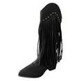 thumbnail image 3 of Leozcaa Fringe Cowboy Boots for Women Embroidered Tassal Cowgirl Boot Knee High Pull On Western Shoes, 3 of 8